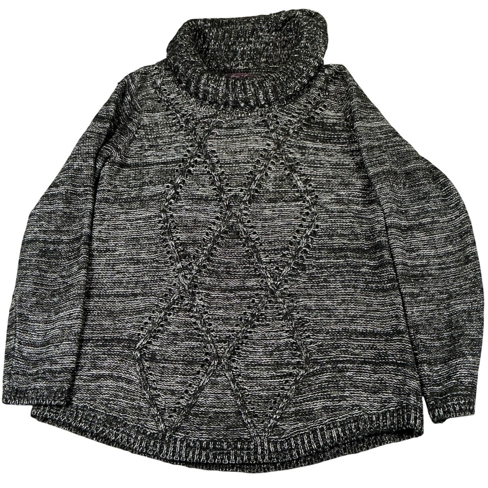 Gloria Vanderbilt Womens‎ Large Cowl Neck Sweater Heather Gray Marled Knit NWT